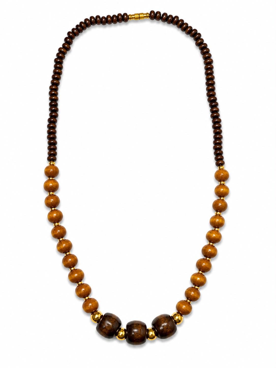 GEETANSH DECORS Handmade Wooden Beads Mala Necklace | Ethnic Boho Fashion Jewelry for Women & Girls | Lightweight Traditional Necklace for Kurti, Saree & Dresses (Pack of 1)