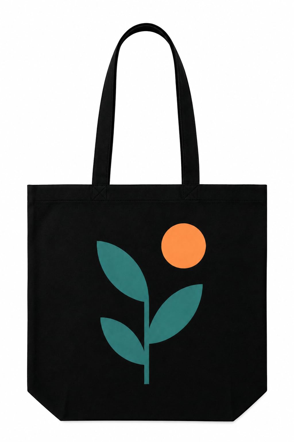Craftwood Black Canvas Tote Bag, Casual Shoulder Bag for Daily Use, Large Canvas Tote Bag for Women, Tote Handbags for Women with Zipper & Inner Pocket for College, Shopping, Office (Black Leaf)