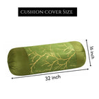 Stuffique Bolster Pillow Cover Set of 2, Round Cushion Cover - 16 x 32 inches, Pista