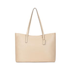 Fastrack Pebble Play Laptop Tote | Beige Faux-Leather Tote Bag for Women | 15-Inch Laptop Compatible | Gold Hardware Finish with Double Handles, Zipper Closure & Organised Storage