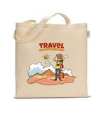 Gift a Joy Travel Around the World Printed Cotton Tote Bag for Women & Girls | Multipurpose Shoulder Bag for Shopping, Office, College & Daily Use