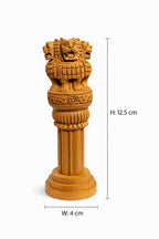 NexusShip Handcrafted Wooden Ashok Stambh 6 Inch Pillar