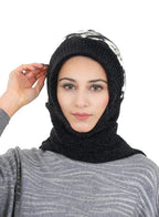 KmCho Black Woolen Muffler for Women - Soft Warm Winter Scarf - Stylish & Cozy - (Pack of 1)