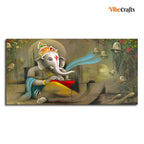 VIBECRAFTS Canvas Paintings for Living Room Drawing Room Auspicious Ganpati Canvas Wall Painting for Home|Office|Gift(PTVCH_2368NV)