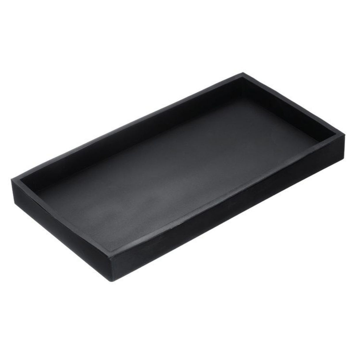 Decorage Rectangular Black Marble Tray Multipurpose Decorative Organizer with Raised Edges Elegant Vanity and Serving Platter for Bathroom Kitchen Dining Table and Home Decor 14 by 7 Inches
