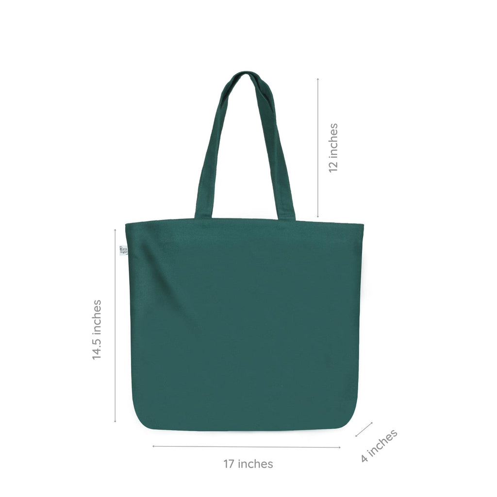 Eco Right Large Canvas Tote Bag for Women, Zipper Handbags for Women Inner Pocket for Shopping, Office & Daily Use (Pack of 2)