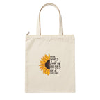 Canvas Tote Bags For Women, Sunflower Print Canvas Tote Bags with Zip, 100% Organic Cotton Tote Bag for Shopping, Travel & beach bags