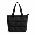 The Purple Tree Quilted Tote Bag for Women | Water Resistant Puffy Shoulder Bag with Zipper | Lightweight Plush Handbag for College, Work, Shopping & Everyday Use | Trendy Fashion Tote