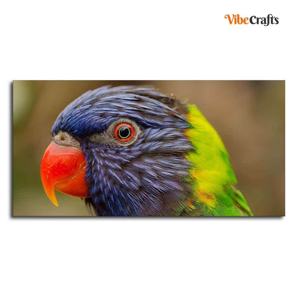 VIBECRAFTS Canvas Paintings for Living Room Drawing Room Colorful Parrot Premium Wall Painting Wall Painting Fitted with Wooden Frame for Home | Office | Gift (PTVCH_2315)