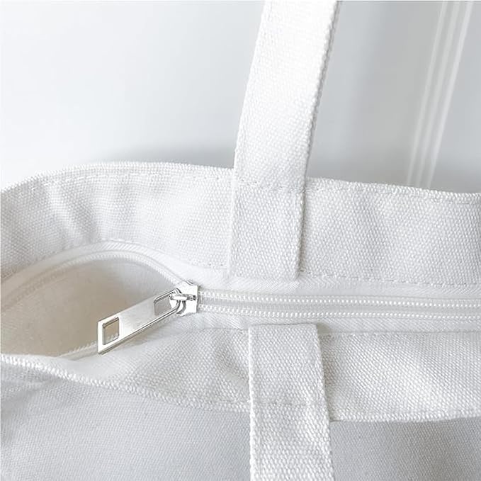 RON Brando Reusable Zipper Tote Bag for Women/Girls | Multipurpose 100% Organic Cotton Printed Tote Bags | Shopping/Grocery Bags | Comfortable for Shoulder Carrying (Tote Bag Multi 6)