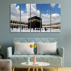 VIBECRAFTS Masjid Al Haram Wall Painting of Five Pieces Set For Home|Office|Living Room|Gift (PTVC5Pcs4_8585)