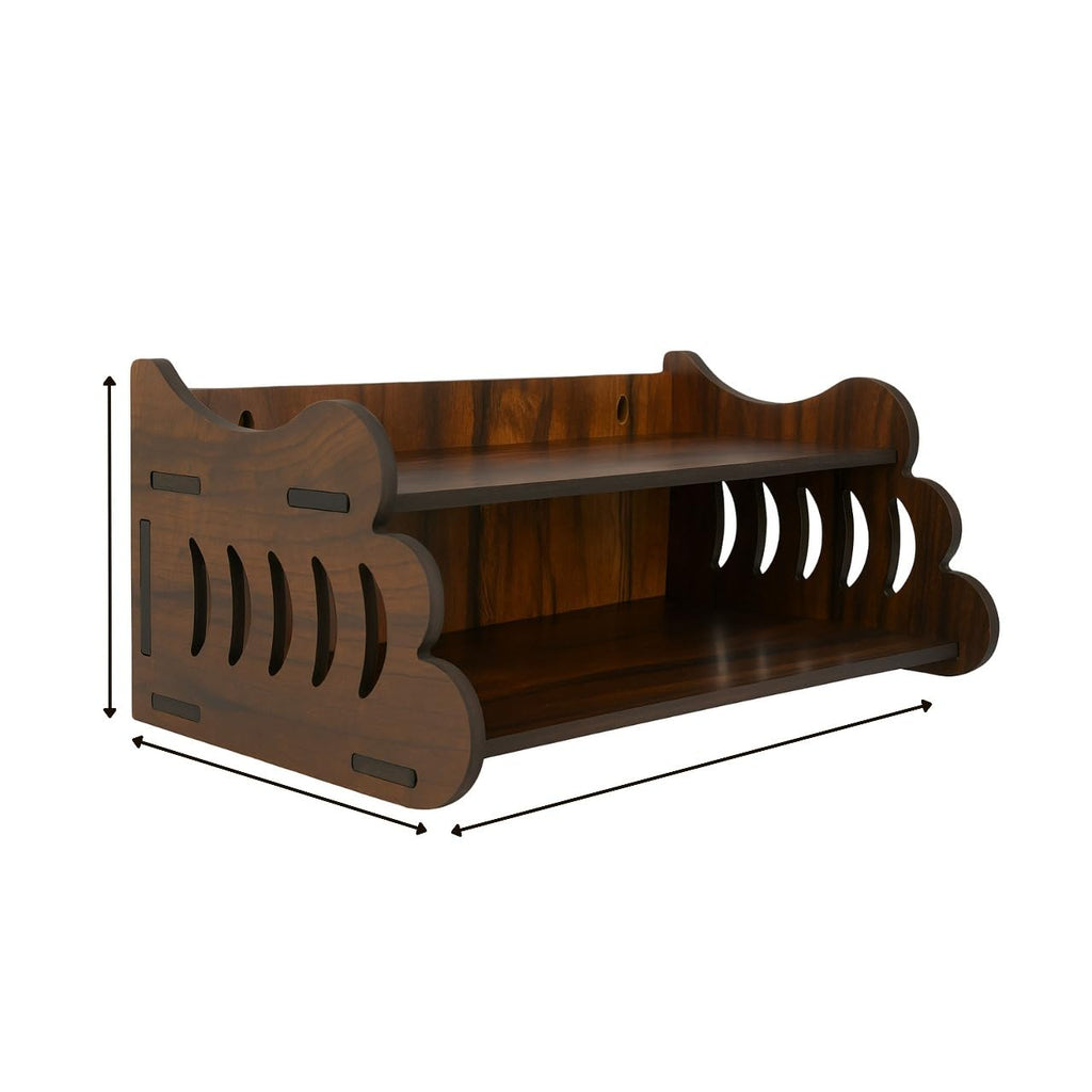 HOMEWEY DECOR Handcrafted Wooden Home Temple for Wall Mount | Premium Pooja Mandir with Strong Support for Heavy Idols | Luxurious Finish Wooden Mandir for Home Office and Prayer Room (Style-04)