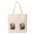 Suryatra Wildflower Bouquet Canvas Tote Bag for Women & Men | Premium Cotton Canvas Shoulder Bag with Dual Front Pockets | Tote Bag for Office, College, Shopping & Travel | Natural | 14 x 16 Inches