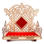 Lexical Wooden Readymade Wall Hanging Puja Temple for Home God Stand for Pooja Room Mandir Wood Devghar Stand for Office and Shop Lexical-421