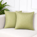 STITCHNEST Quilted Velvet Cushion Covers Set of 2 | Soft Mehndi | 16x16 Inches | Premium Sofa & Living Room Décor