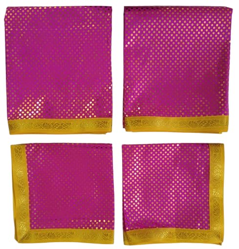 Rumala Sahib Double Set Meganta Printed Flowers with gota (4 PEC.)