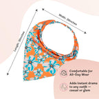 Hair Drama Co. Floral Blossom Print Elastic Bandana Head Scarf for Women | Silk Satin Boho Style Statement Head Wrap Bandana Scarves | All Day Wear Scarves | Hair Scarf Accessories