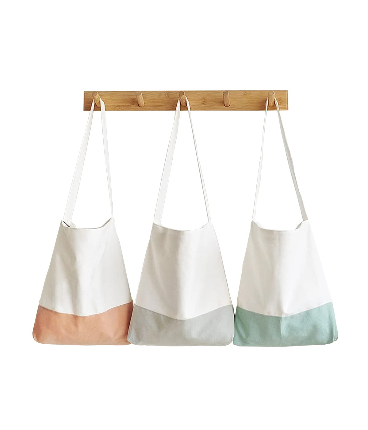 Glowic Reusable Tote Bags|100% Organic Cotton Grocery Bag | Multi-Purpose Bag|Sturdy Canvas Bag with 12kgs Capacity | Multiple Color Designs,Pack of 3(WBAG-66)