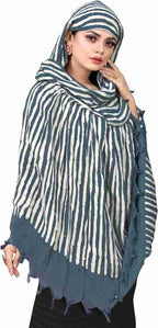 Vinsh Enterprise Cotton Long Scarf Cum Mask Scarves Usable for Vehicle Driver | White Printed Design | Universal Size | For Girl & Women | Soft & Breathable Sun Protection (Lining - Grey)