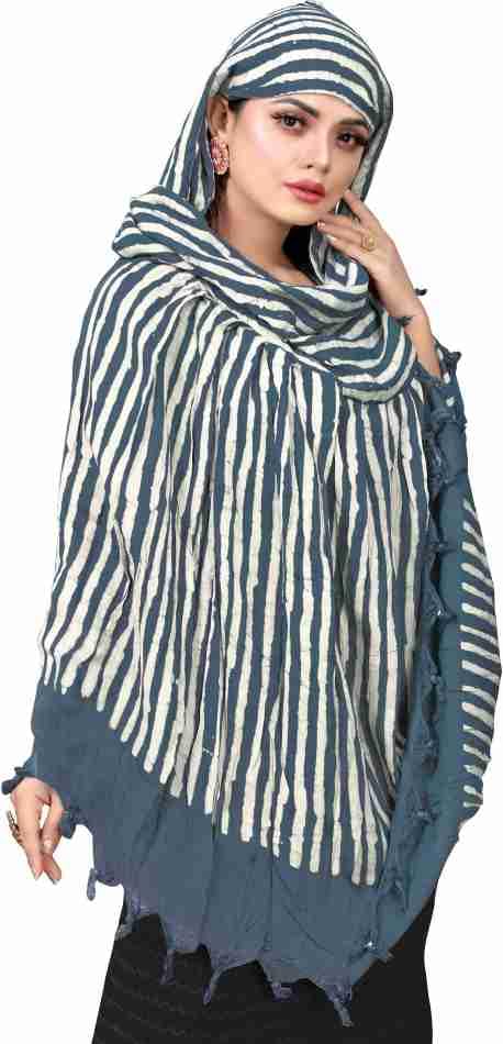 Vinsh Enterprise Cotton Long Scarf Cum Mask Scarves Usable for Vehicle Driver | White Printed Design | Universal Size | For Girl & Women | Soft & Breathable Sun Protection (Lining - Grey)