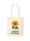DOODLE Canvas Tote Bag for Women with Zip Closure – Sunflower Printed Reusable Shoulder Bag, Eco-Friendly Tote Bag with Outer Zip & Inner Zip Pocket for College, Office, Shopping, Travel & Beach