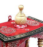 CRAFT TREE Wooden Pooja Mandir Without Door | Solid Wooden Pooja Mandir For Puja Room (Red), 9 Inch, 16 Inch
