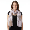 Fabtone Women’s Chiffon Scarf/Stole - Beige Grey Big Butterfly Print, 100 x 180 cm, Soft Fabric, Easy Care, Summer Neck Cover, Sunlight & Dust Protection, Absorbs Sweat