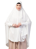 ICW FemaleStretchable Jersey Smoking Sleeve Jilbab Cum Prayer Khimar Hijab (Free Size) (White)