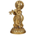 SVARUP Brass Lord Krishna Idol Figurine Krishna Sculpture Decorative Showpiece Home Office Temple Gift Height 8 Inches