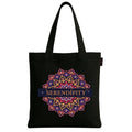 Peach Blossom Women’s Cotton Printed Tote Bag_BLK - SERENDIPITY
