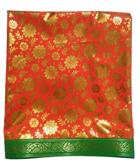 Lakshmi Maa Collection's Rumala Sahib Double Set Orange with Green gota Set of 4 PEC