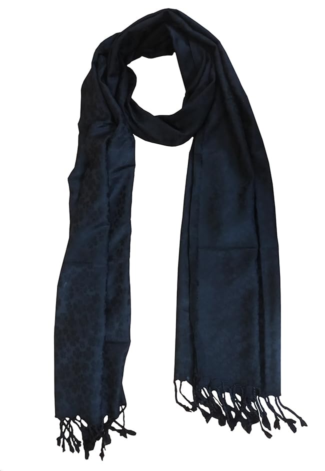 Rastogi Handicraft Large Pashmina Shawls & Wraps for Women Extra Soft Cashmere Feel Throw Womens Size 83 X 30 Inches, Black Shawl, 83 X 30