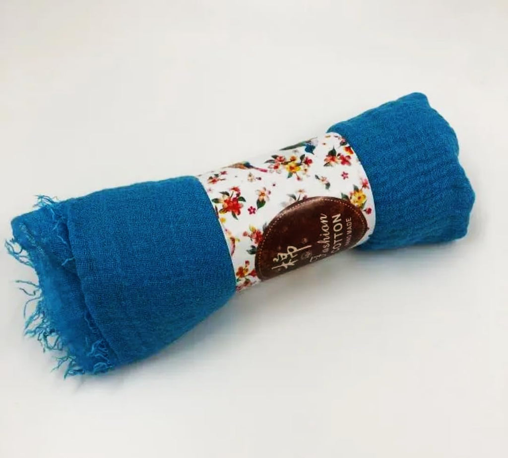 IBA ISBA COLLECTIONS Women's Crinkle Cotton Scarf, Stoles, Hijab (80 x 190 Cms) (Combo3A)