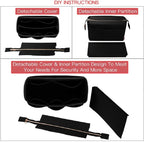 SYUTAM Felt Purse Organizer Insert for Ladies Handbag, Tote, Shoulder Hobo Bag Storag, Storage Compartment with Detachable Zipper Cover-Black(11.4x5.9x7.1) inch(Large)