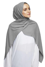 ICW GIRLS GEORGETTE SOLID PLAIN SCARF STOLES SHAWL HIJAB FOR WOMEN 85 X 180 CM (Grey), Female