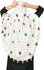 Navvi Pure Cotton Printed White Scarf for Women & Girls | Scarf with Head Cover | Scarves |Bandana| Hijab | Dupatta | Protection from Sunlight, Dust | Usable for Scooty, Bike