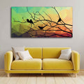 VIBECRAFTS Canvas Paintings for Living Room Drawing Room Birds On Branch Abstract Canvas Wall Painting Fitted With Wooden Frame for Home | Office | Gift (PTVCH_2435)