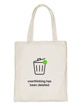 Delhi Printing Co. Overthinking tote bag|Strong Cotton Bag for Shopping | Canvas Tote Bag for Women & Girls | Stylish Cotton Handbags (DCTBH-124)
