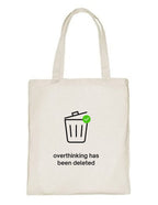Delhi Printing Co. Overthinking tote bag|Strong Cotton Bag for Shopping | Canvas Tote Bag for Women & Girls | Stylish Cotton Handbags (DCTBH-124)