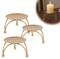 Enorme Gold Metal Candle Holder | Elegant Decorative Pillar Candle Stand for Home, Office & Table Décor | Durable, Rust-Free & Modern Design Candle Holder - (Pack of - 3)
