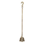 ARTVARKO Brass Hanging Bell with Chain Ghanti for Home Mandir Fine Bell for Pooja Room(Small 2x2 Inches with Chain 15 Inch)