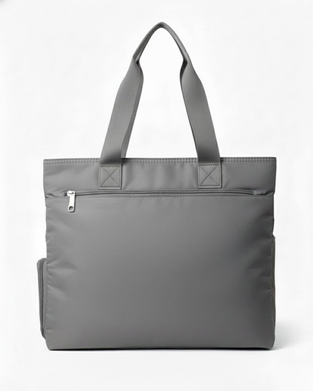 Bag-Age HB08L Large Tote Bag for Girls & Women, Handbag with Multiple Compartments, Water Resistant Shoulder Bag with Zipper & Umbrella Side Pocket for Work, Travel & Daily Use (Grey)