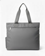 Bag-Age HB08L Large Tote Bag for Girls & Women, Handbag with Multiple Compartments, Water Resistant Shoulder Bag with Zipper & Umbrella Side Pocket for Work, Travel & Daily Use (Grey)
