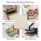 NYALA Plain Cotton Canvas Tote Bag, 15x16 Inch, with Extra Strong Handle