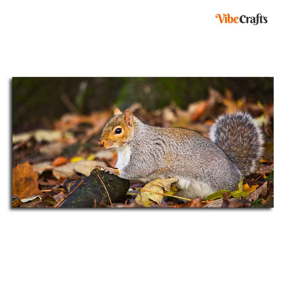 VIBECRAFTS Canvas Paintings for Living Room Drawing Room Squirrel In The Forest Canvas Wall Painting Fitted with Wooden Frame for Home | Office | Gift (PTVCH_2325)