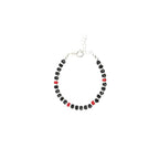 Osasbazaar Silver Nazariya Kadli Bracelet for Baby with Red and Black Beads - 90%-92.5% Pure BIS Hallmarked, Silver, Red and Black, Pack of 2