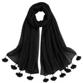 Women’s Chiffon Scarf Soft Lightweight Premium Stoles for Girls & Women | Stylish Modest Wear Dupatta for Daily & Party Use (Black)