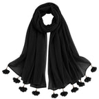 Women’s Chiffon Scarf Soft Lightweight Premium Stoles for Girls & Women | Stylish Modest Wear Dupatta for Daily & Party Use (Black)