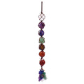 Seven Chakra Tumble Crystal Hanging | Healing Crystals for Chakra Balancing & Clarity | Vastu Decorative Items for Home Decor Living Room | Wall Hanging for Main Door Entrance & Balcony