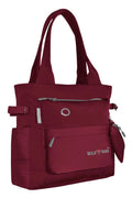 WILD MODA College and Office Tote Bag for Girls and Women (Maroon Grey)